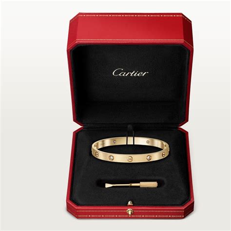 cartier vc60042|Love bracelet classic model with 4 brushed diamonds .